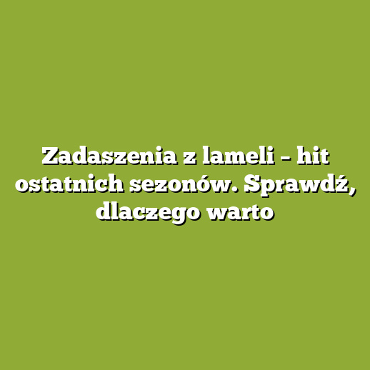 Zadaszenia z lameli – hit ostatnich sezonów. Sprawdź, dlaczego warto