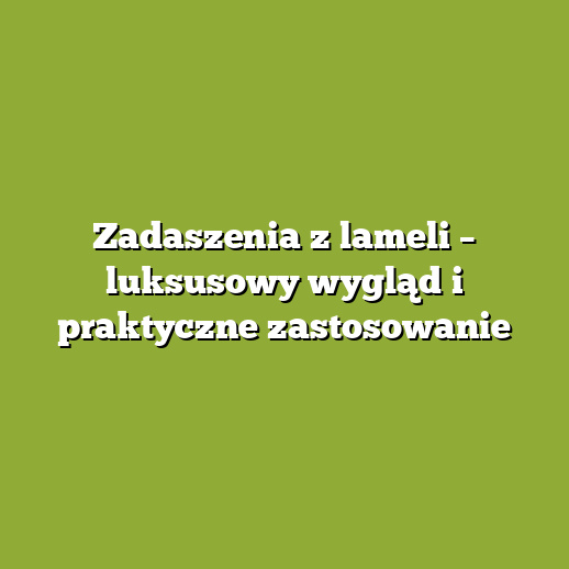 Zadaszenia z lameli – luksusowy wygląd i praktyczne zastosowanie