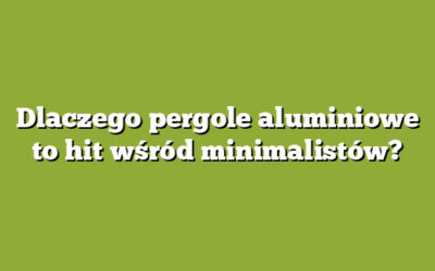 Dlaczego pergole aluminiowe to hit wśród minimalistów?