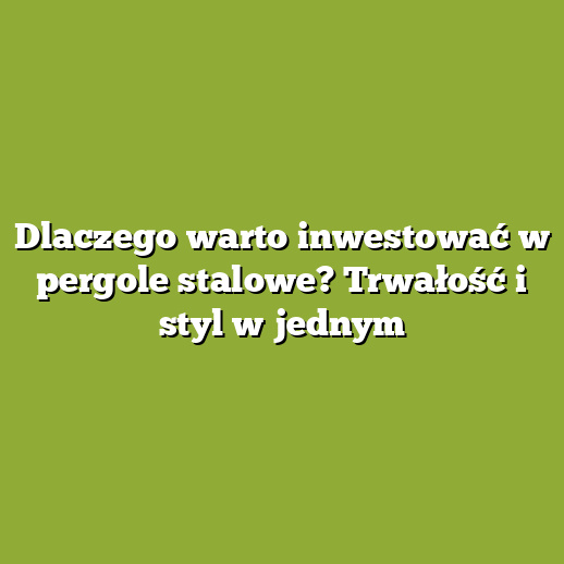 Dlaczego warto inwestować w pergole stalowe? Trwałość i styl w jednym