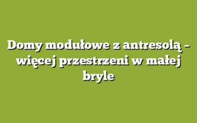Domy modułowe z antresolą – więcej przestrzeni w małej bryle