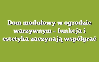 Dom modułowy w ogrodzie warzywnym – funkcja i estetyka zaczynają współgrać