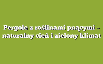 Pergole z roślinami pnącymi – naturalny cień i zielony klimat