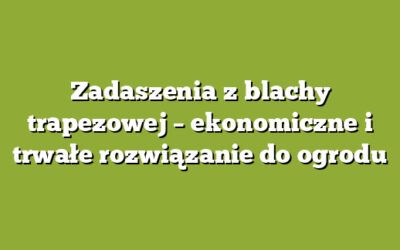 Zadaszenia z blachy trapezowej – ekonomiczne i trwałe rozwiązanie do ogrodu