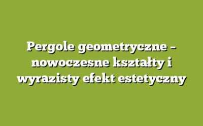 Pergole geometryczne – nowoczesne kształty i wyrazisty efekt estetyczny