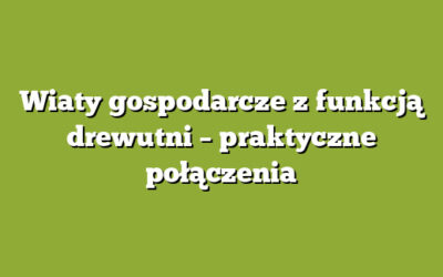 Wiaty gospodarcze z funkcją drewutni – praktyczne połączenia