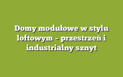 Domy modułowe w stylu loftowym – przestrzeń i industrialny sznyt