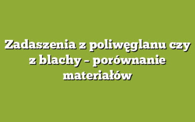 Zadaszenia z poliwęglanu czy z blachy – porównanie materiałów