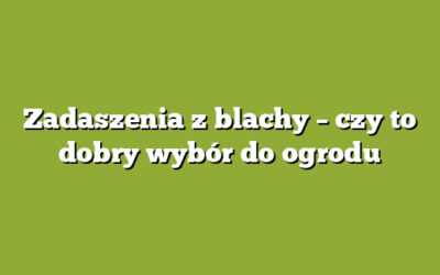 Zadaszenia z blachy – czy to dobry wybór do ogrodu