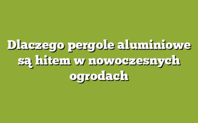 Dlaczego pergole aluminiowe są hitem w nowoczesnych ogrodach