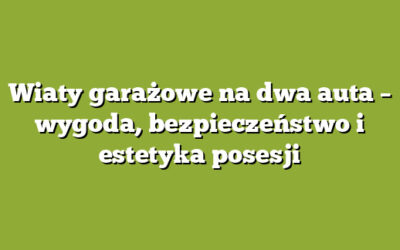 Wiaty garażowe na dwa auta – wygoda, bezpieczeństwo i estetyka posesji
