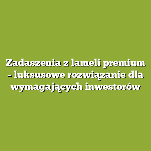 Zadaszenia z lameli premium – luksusowe rozwiązanie dla wymagających inwestorów